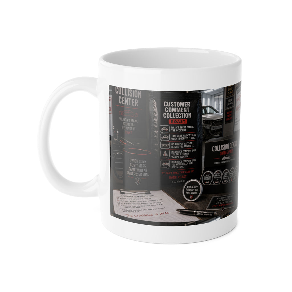 Collision Center Coffee Mug — Customer Comment Collection Design