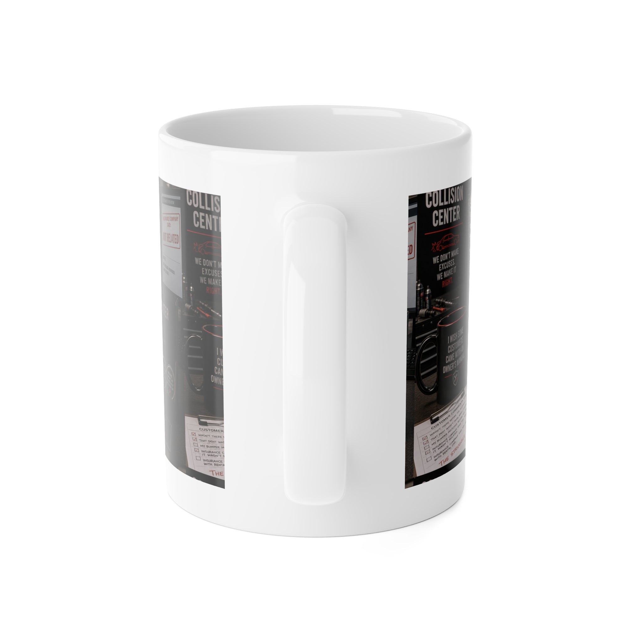 Collision Center Coffee Mug — Customer Comment Collection Design