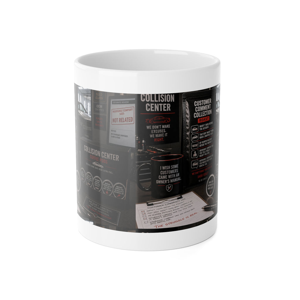 Collision Center Coffee Mug — Customer Comment Collection Design